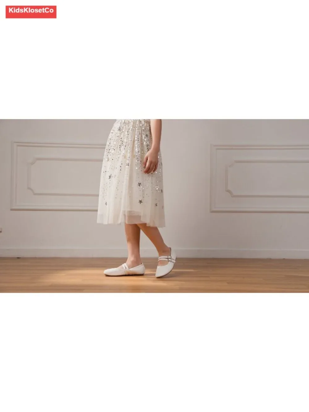 Girls Ballet Flats Mary Jane Dress Shoes with Flexible Sole, Memory Foam,